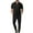 Black, variant on Stamzod Mens Outfits 2 Piece Short Sleeve Half Zip Shirt and Pant Lounge Sets for Men Ribbed Breathable Solid Plus Size Men Beach Outfits Sets