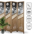 thumbnail image 5 of Hofitlead Wood Room Divider 4 Panel,5.6FT Tall,COFFEE HOUSE Wooden Screen Freestanding,Folding Privacy Partition Wall,for Home Office（Dark Brown）, 5 of 7