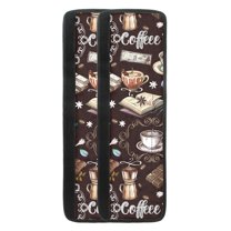 Yuyamidu 2pcs Coffee Theme Refrigerator Door Handle Covers Universal Fridge Oven Microwave Dishwasher Door Handle Cover Anti-Slip Kitchen Appliance Protective Sleeve