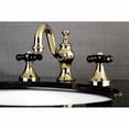 thumbnail image 2 of Kingston Brass KC7162PKX Robinet de Lavabo à Large Diffusion avec Poignée Croisée en Laiton, Laiton Poli, 2 of 4
