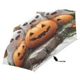 thumbnail image 4 of Compact Sun Umbrella Windproof Travel Umbrellas for Rain Strong Portable UV Protection Lovely Ghosts Sit on Pumpkins, 4 of 8