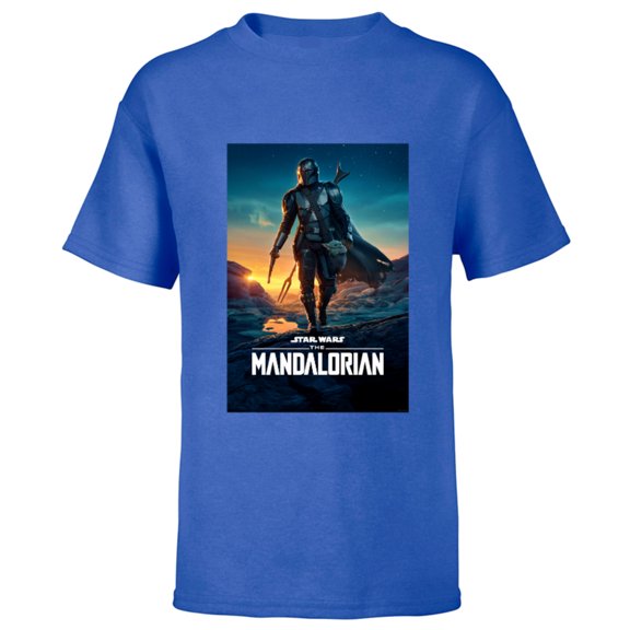 Star Wars The Mandalorian Season 2 Poster - Short Sleeve T-Shirt for Kids - Customized-Royal