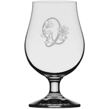 

Q Daishy Daisy Monogram Etched 13.25oz Iona Beer Glass