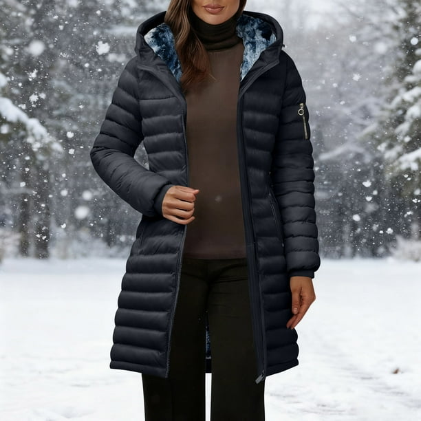 AUNVITO Women's Color Block Hooded Long Sleeve Casual Coat Relaxed Fit Street Style