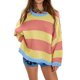 thumbnail image 1 of Suéteres Vintage para Mujer, Cuello Redondo, Larga, Estilo Preppy, de Punto, de Gran Tamaño Amarillo S, 1 of 7