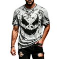 thumbnail image 2 of CONFREE Halloween Mens Short Sleeve Tshirts Crew Neck Pumpkin Face Graphic Lightweight Hallowmas T-Shirts for Men, 2 of 3