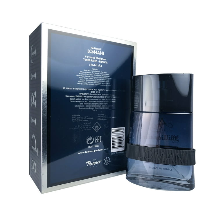 Ab Spirit Millionaire Dark Fusion by Lomani for Men 3.3 oz EDP
