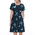 thumbnail image 1 of Balery Beautiful Butterflies Vestidos sueltos de manga corta para mujer, vestidos de verano 2025, vestidos casuales de corte A con vuelo., 1 of 6