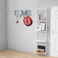 thumbnail image 5 of Rustic Wood Home Letter Sign with 4 Hooks Cutout Home Sign Wall Mounted Key Rack Decor, 5 of 7