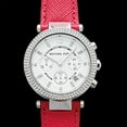 thumbnail image 4 of Michael Kors Women's MK2278 Parker Chronograph Silver Dial Pink Leather Strap Watch, 4 of 4