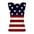 thumbnail image 4 of Sweet Home Farm V Neck T Shirts for Women American Flag Tank Top 4th Of July Button Knit Ribbed Tops Casual Coloful Printed Patriotic Tees Short Sleeve Shirts Purple, 4 of 5