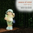 thumbnail image 5 of Alpine Corporation Solar Boy Statue Holding Lantern With LED Light, 5 of 13