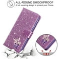 thumbnail image 6 of Wallet Case for Samsung Galaxy S20 FE 5G, Premium Glitter PU Leather Phone Case Card Slots Kickstand Case Magnetic Closure Bling Flip Case Shockproof Hand Strap Flip Cover - Glitter Purple, 6 of 12