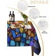 thumbnail image 2 of Blue Red Yellow Table Cloth, Modern Colored Rainbow Stained Glass Waterproof Tablecloth for Rectangle Tables, Reusable Washable Fabric Table Cover for Restaurant Kitchen Dining Tables 60"x120", 2 of 6