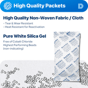 300 Gram [2 Packs] Dry & Dry Premium Silica Gel Packets Desiccant Dehumidifiers - Rechargeable Fabric