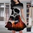 thumbnail image 2 of Dark Skull Women's Classic Swing Skater Dress Casual Work Party Cocktail Dresses, 2 of 6