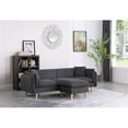thumbnail image 5 of Bowery Hill Dark Gray Fabric Sectional Sofa Chaise Ottoman and 2 Pillows, 5 of 9