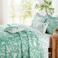 thumbnail image 4 of Home Soft Things 6 Piece Birdsong Printed Quilt Bedspread Set - Teal - Oversized King (122"x106"), 4 of 11