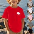 thumbnail image 2 of T-Shirt Canadien pour Filles à Imprimé de Feuille d'Érable, Col Rond, Manches Courtes, Tee pour Enfants, Imprimé de Drapeau pour la Fête Nationale, Fête, T-Shirt à Col Rond pour Fille, Fête du Canada, Imprimé de Drapeau Canadien, 2 of 5