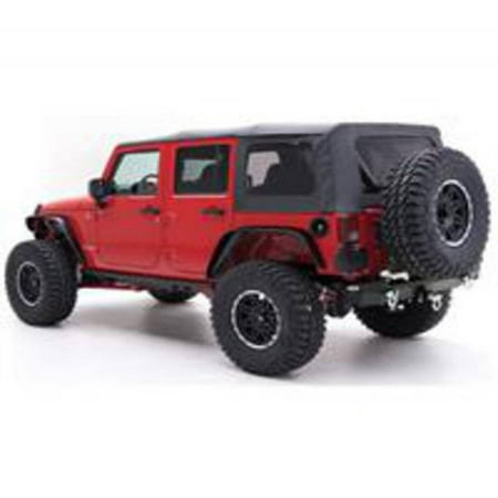 Smittybilt 2007-2009 Jeep Wrangler JK 4 Door Soft Top OEM Replacement With Tinted Windows Black Diamond