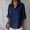 Dark Blue, variant on WRFWUL Cotton Linen Shirts for Women Buttons V Neck 3/4 Sleeve Tops Casual Boho Beach Gauze Blouses Cozy Loose Fit T-Shirts