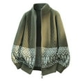 thumbnail image 2 of Men's Christmas Sweaters Casual Long Sleeve Stand Collar Cardigan Sweater with Two-Way Zipper Green M, 2 of 4