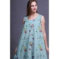thumbnail image 2 of Bimba Baby Blue Floral Leaves & Rose Sleeveless Night Gown For Womens Cotton Printed Nightwear Ladies Sleepwear XXX-Large, 2 of 6