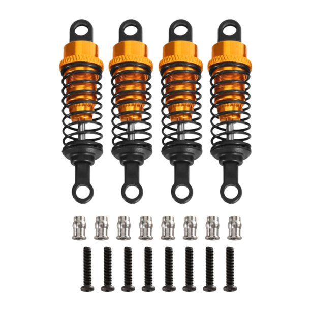 4 amortiguadores de aceite para coche RC, escala 1/12 y 1/16, 55 mm, de metal. Negro