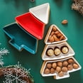 thumbnail image 4 of ToyKingdee Christmas Tree Divided Snack Plate with Tray Removable Ceramic Appetizer and Dessert Serving Tray for Home Kitchen and Party Use, 4 of 9