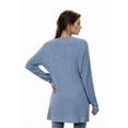 thumbnail image 2 of Women'S 2025 Fall Fashion Cardigan Soft Knit Cardigan for Women Long Sleeve Open Front Coat with Pockets Colorful blue L, 2 of 9