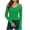 Green, variant on Womens Summer Plus Size Tops Solid Colort V-Neck Off The Shoulder Long Sleeve Casual Pullover Shirts Casual Blouses Wine XL