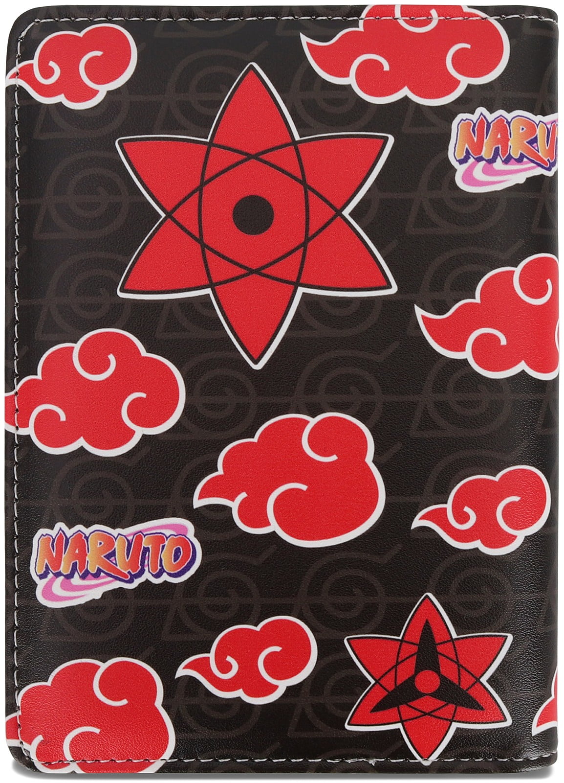 Roffatide Anime Akatsuki Red Cloud Passport Cover for Men Faux Leather  Passport Holder Slim Bi-fold Passport Case Black 