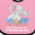 thumbnail image 4 of Inktastic My Safta Loves Me to the Moon and Back Elephant Family Boys or Girls Baby Bib, 4 of 4