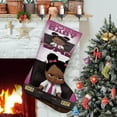 thumbnail image 1 of Bebé Jefe: Niña Africana Tema: Calcetines de Navidad, fino lino blanco para colgar en escaleras y chimenea, decoración navideña para el hogar, regalo de Navidad. 54cm × 38cm, 1 of 5