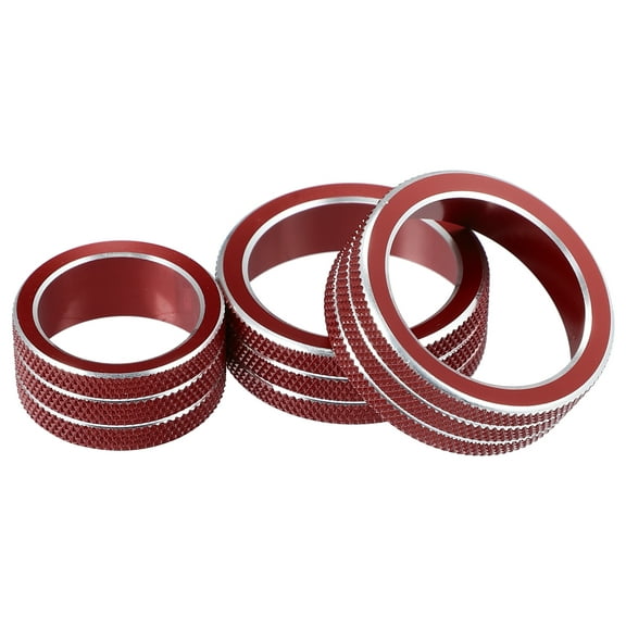 Unique Bargains Car Console AC Audio Volume Knob Ring Cover for Chevy Malibu 2017-2022 Red (Set of 3)