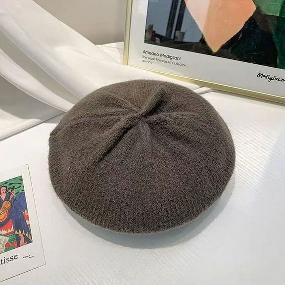 COCOpeaunt Fashion Women Knitted Beret Hat Solid Color Womnes Warm Hats Autumn Winter Painter Cap for Girls Bonnet Accessories Casual