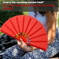 thumbnail image 5 of 13inch Large Rave Fan Popping Fan Clacking Fans for Line Dancing,Hand Fans for Women Foldable,Boots on The Ground Fan,Portable for Outdoor,Wedding,Party,Decoration(Red,1 Pack), 5 of 10