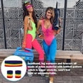 thumbnail image 3 of 80s accessories outfit women, 80s clothing women's set with bum bag, headband, leg warmers, bracelets, glasses and earrings for carnival neon 80s party outfit women, 3 of 7