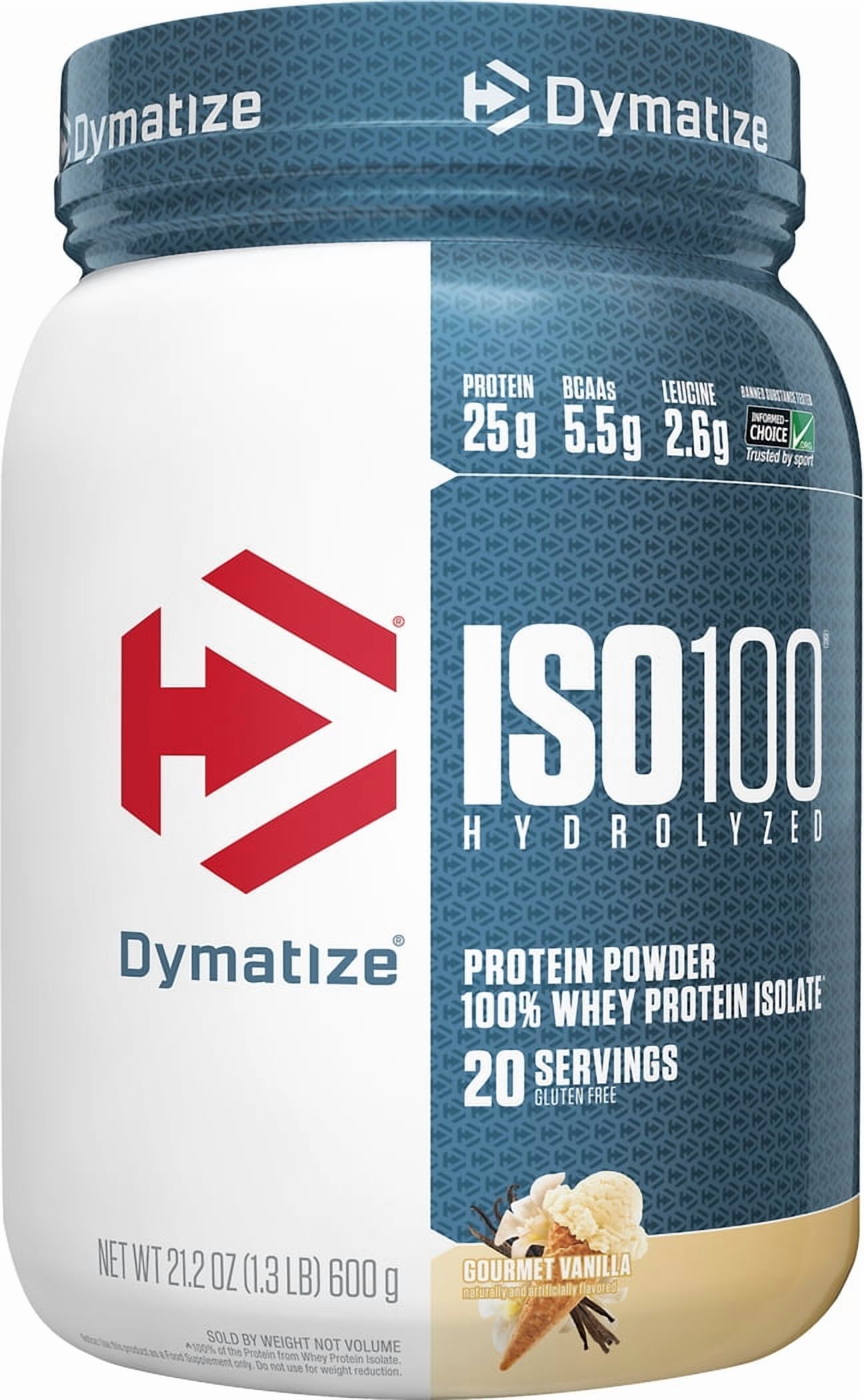 Dymatize ISO100 Hydrolyzed Whey Isolate Protein Powder, Gourmet Vanilla, 20 Servings