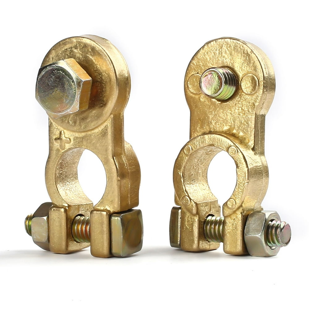 2 Pcs Battery Terminal Connectors Positive And Negative Copper Battery Terminal Ends Set For 