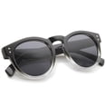 thumbnail image 4 of sunglassLA Unisex Retro Keyhole Nose Bridge Bold Round Horn Rimmed Sunglasses (Black-Fade / Smoke) - 48mm, 4 of 4