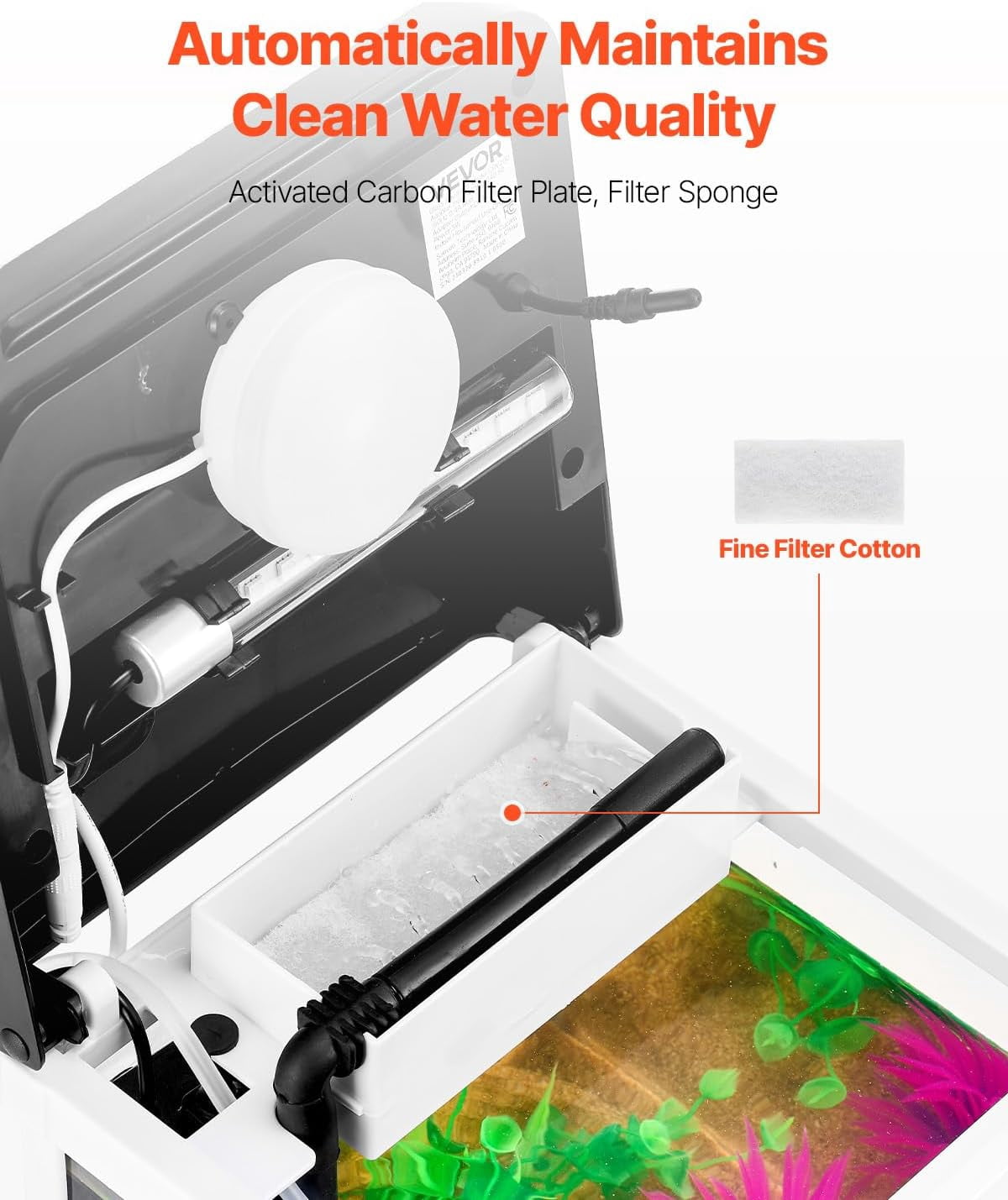 ish Tank Aquarium, 5 Gallon Square Ultra-Clear Glass Starter Smart Tank Adjustable 3 Color Lighting, Self Cleaning System Fishbowl for Freshwater & Saltwater Fish Home, Office, or Pet Use