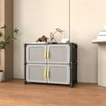 thumbnail image 6 of Door Style Shoe Storage Cabinet, Detachable Tiered Shoe Rack, Dust Proof Entryway Organizer, Closed Footwear Shelf For Hallway Living Room, 6 of 6