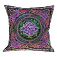 thumbnail image 2 of Spring Fantasy Purple Flower Garden Embroidery Throw Pillow Cover Set of 2, 2 of 6