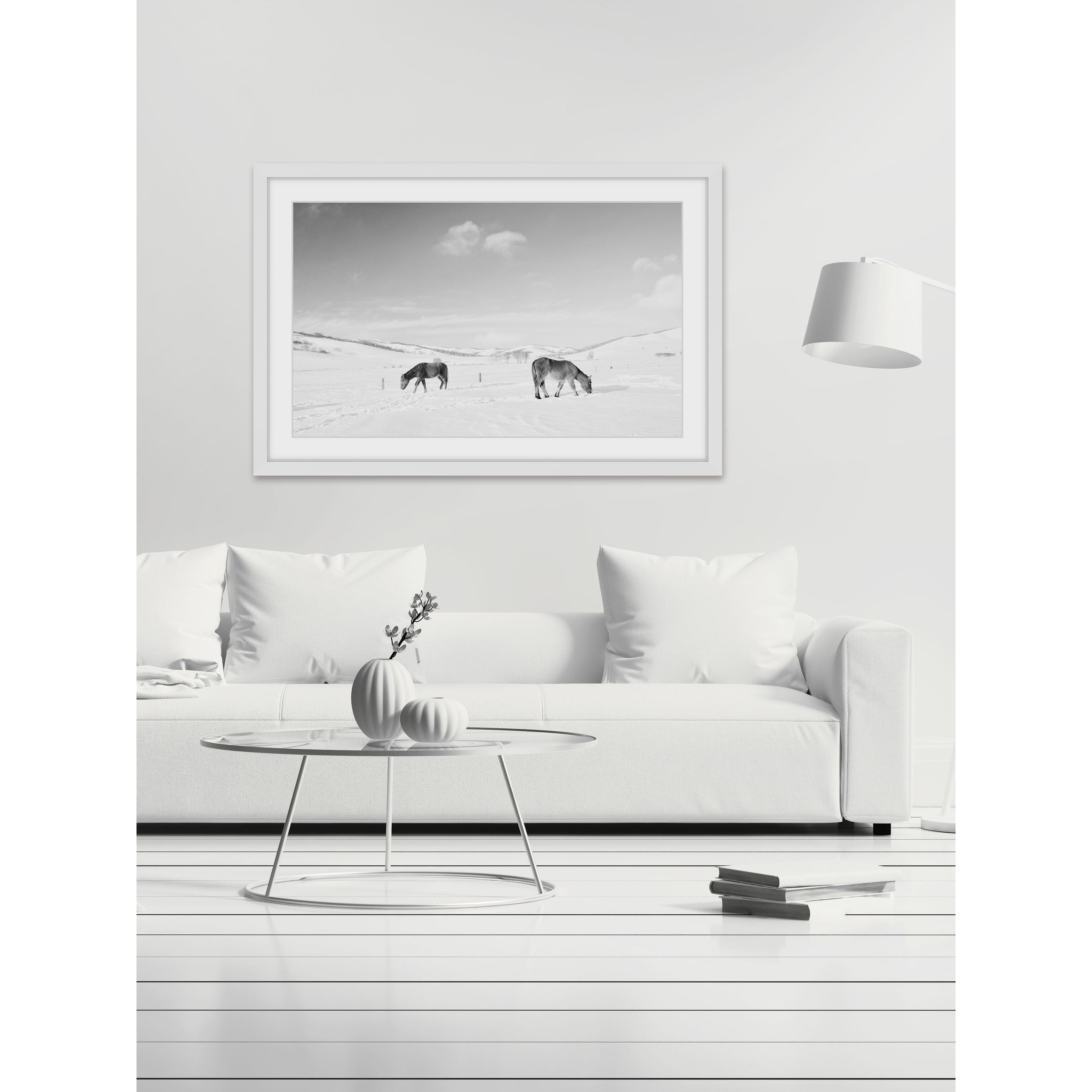 "Grazing Pair" Framed Painting Print