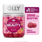 OLLY Undeniable Beauty Gummies, Biotin, Keratin, Supplement for Hair, Skin, Nails, 60 Count