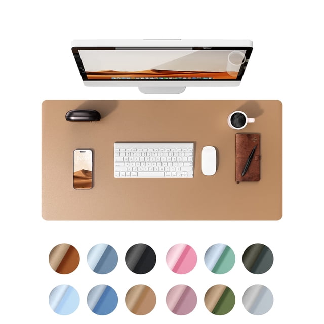 Protector de escritorio Ysagi de piel impermeable, 80 x 40 cm, color caqui
