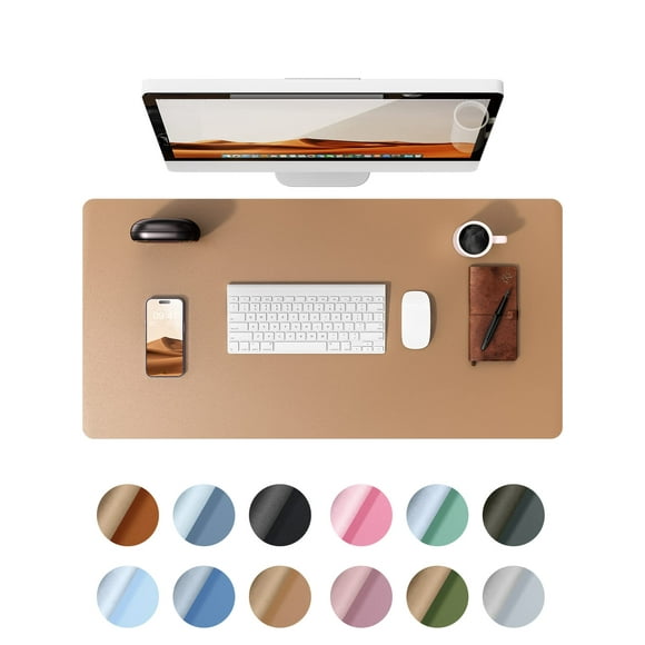 Protector de escritorio Ysagi de piel impermeable, 80 x 40 cm, color caqui