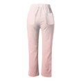 thumbnail image 5 of HOWPAY Linen Pants for Women Striped Relaxed Fit Wide Leg Elastic Waist Palazzo Trousers with Pockets Casual Summer Comfy Soft Baggy Pant Blue L, 5 of 5
