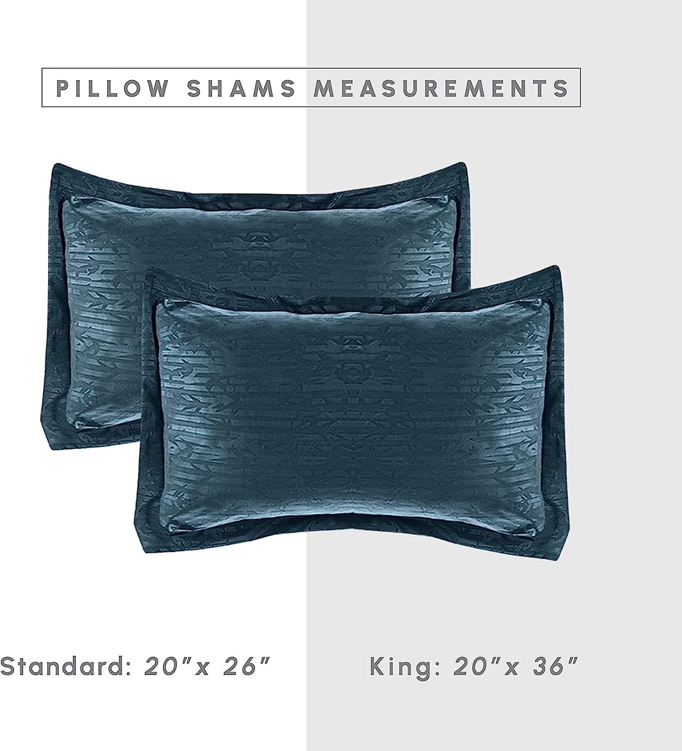 Cozy & Soft 8-Piece Bedding Set - Includes Comforter, Smart Sheet Set, Bed Skirt, Matching Pillowcases and Shams, Bamboo Design, Full/Queen, Navy Blue Comforter Set